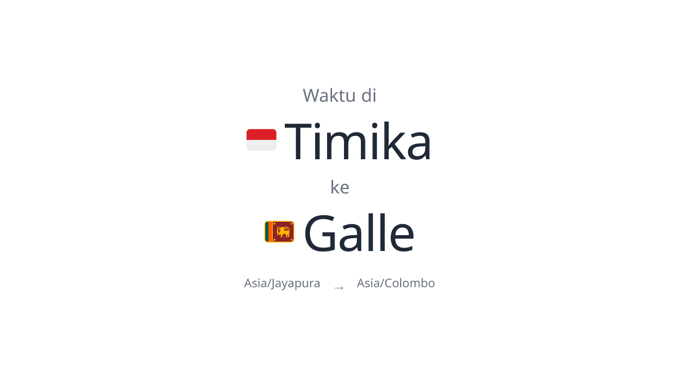 App Chart Timika Perbedaan Waktu Timika ke Galle – Selisih 3.5 jam lebih lambat